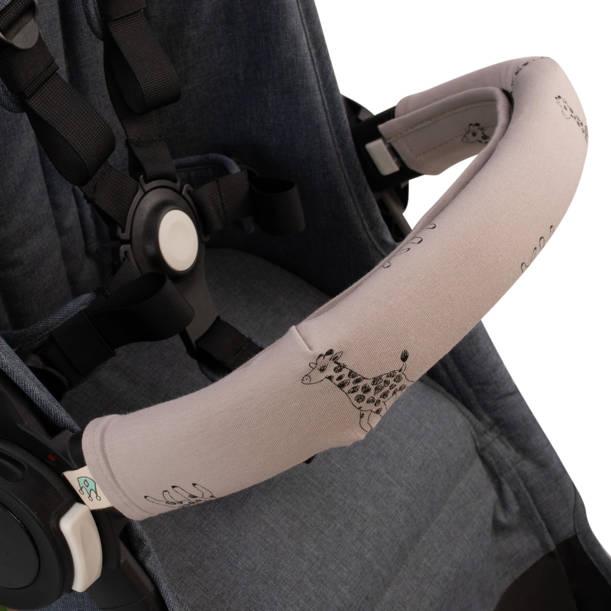 JYOKO KIDS Copri Maniglia per Passeggino, Protezione Barra Passeggino in Cotone, Giraffe Singolo