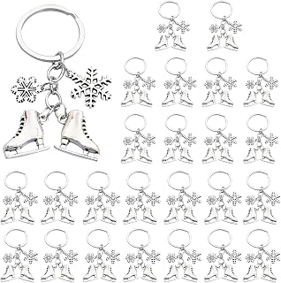 iMagitek 25 Pcs Skating Keychains Skates Snowflake Keychain Ice Skating Skate Lover Keychain