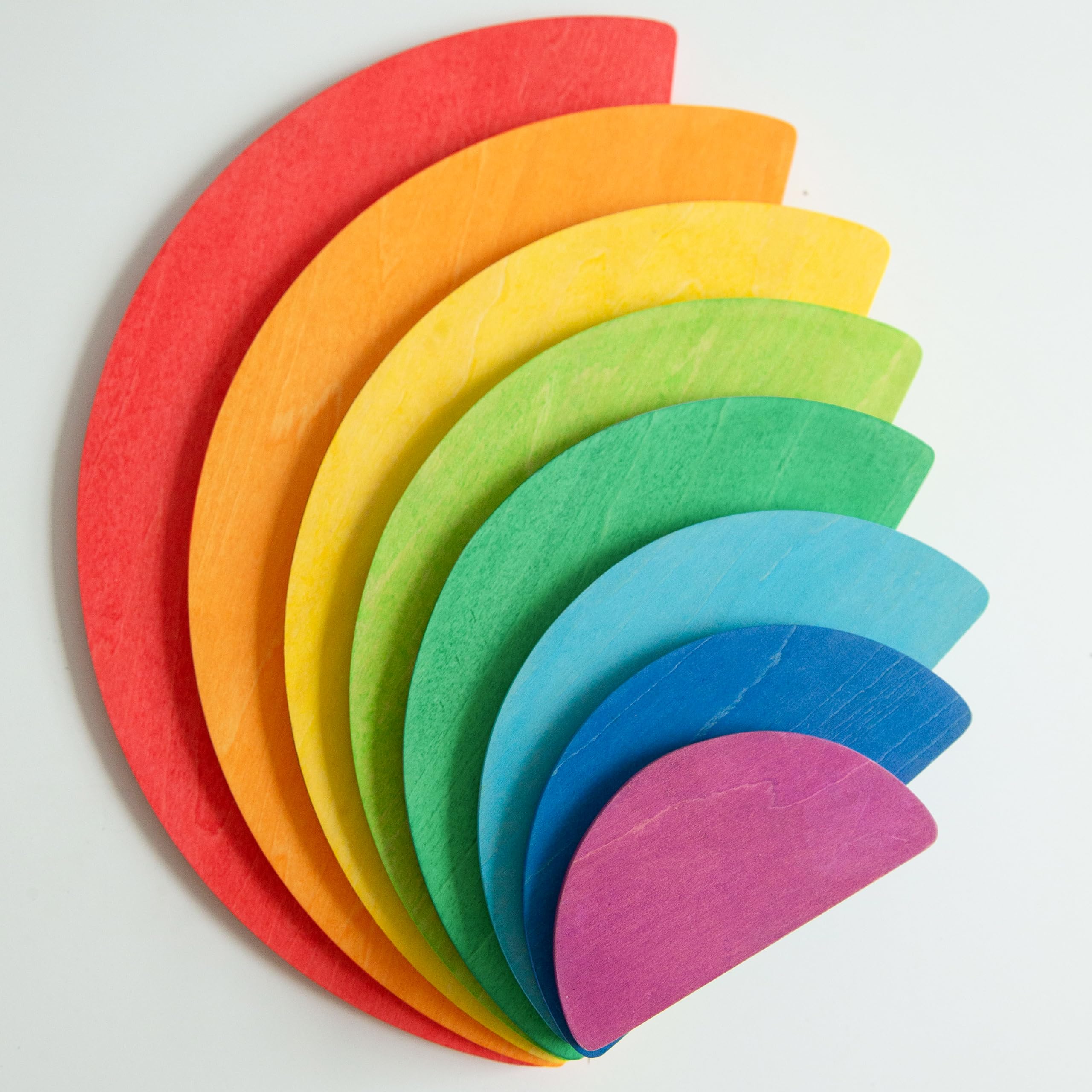 AVDAR 8Pcs Wooden Semicircle Stacker Toy, Semicircle Rainbow Stacking Puzzle, Montessori Nesting Puzzle for Kids, Rainbow Building Blocks Board Set for Learn Creative Thinking Toys