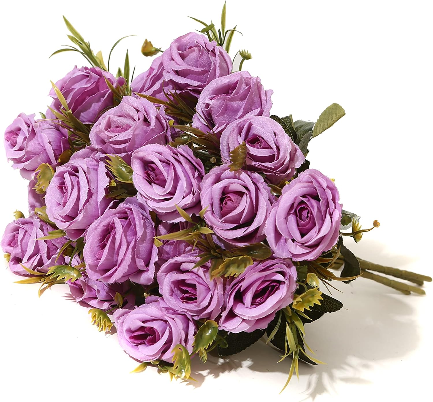 Amazon.com: YoungJewl Artificial Flowers 6 Branch Fake Silk Mini Rose ...