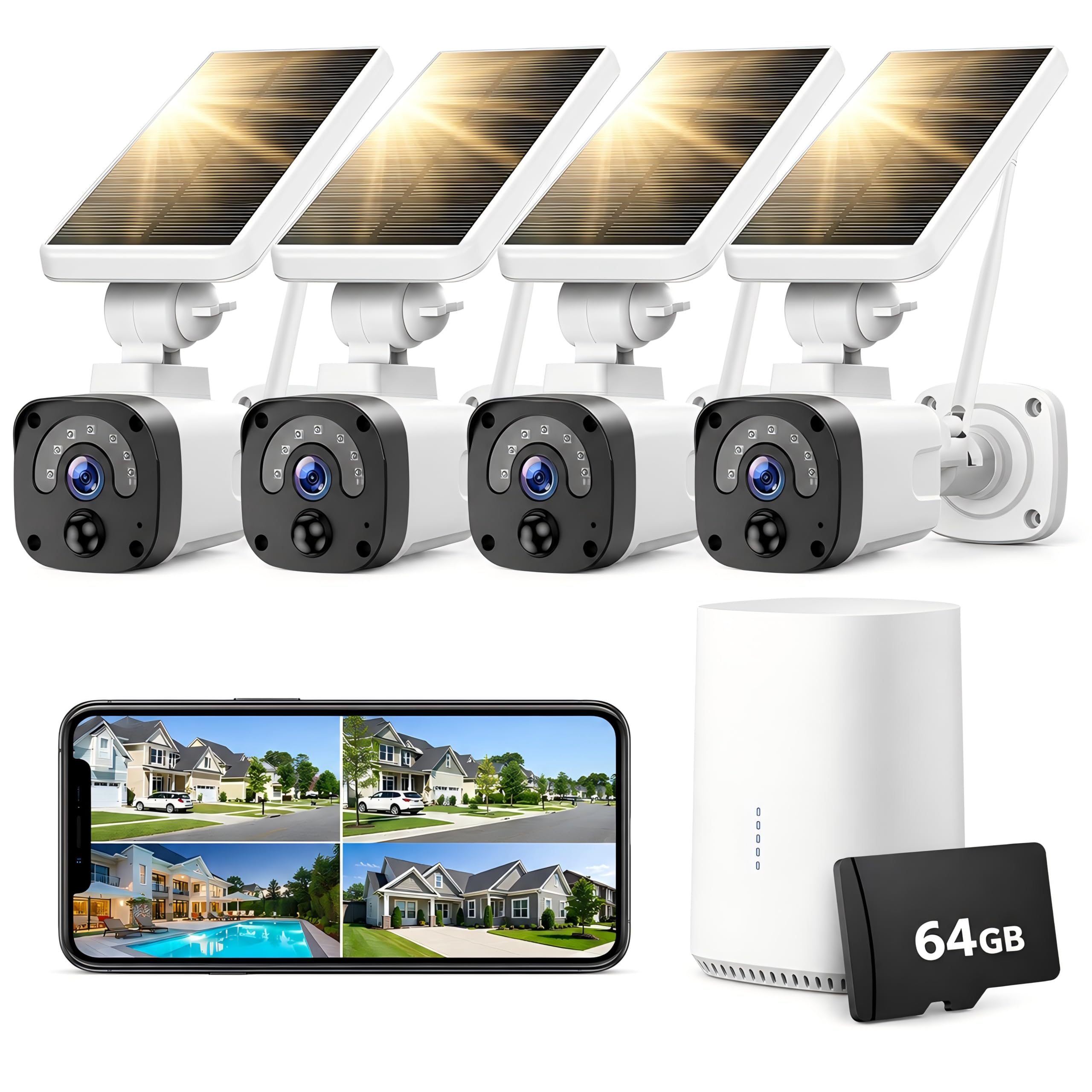 2.5K Solar Camera Outdoor Wireless, 4MP Home Security Camera System, Battery Powered Security Camera,PIR Human Detection, 2-Way Audio, Night Vision, IP65 Waterproof, Cloud/SD Storage 0 Monthly Fee-image-40