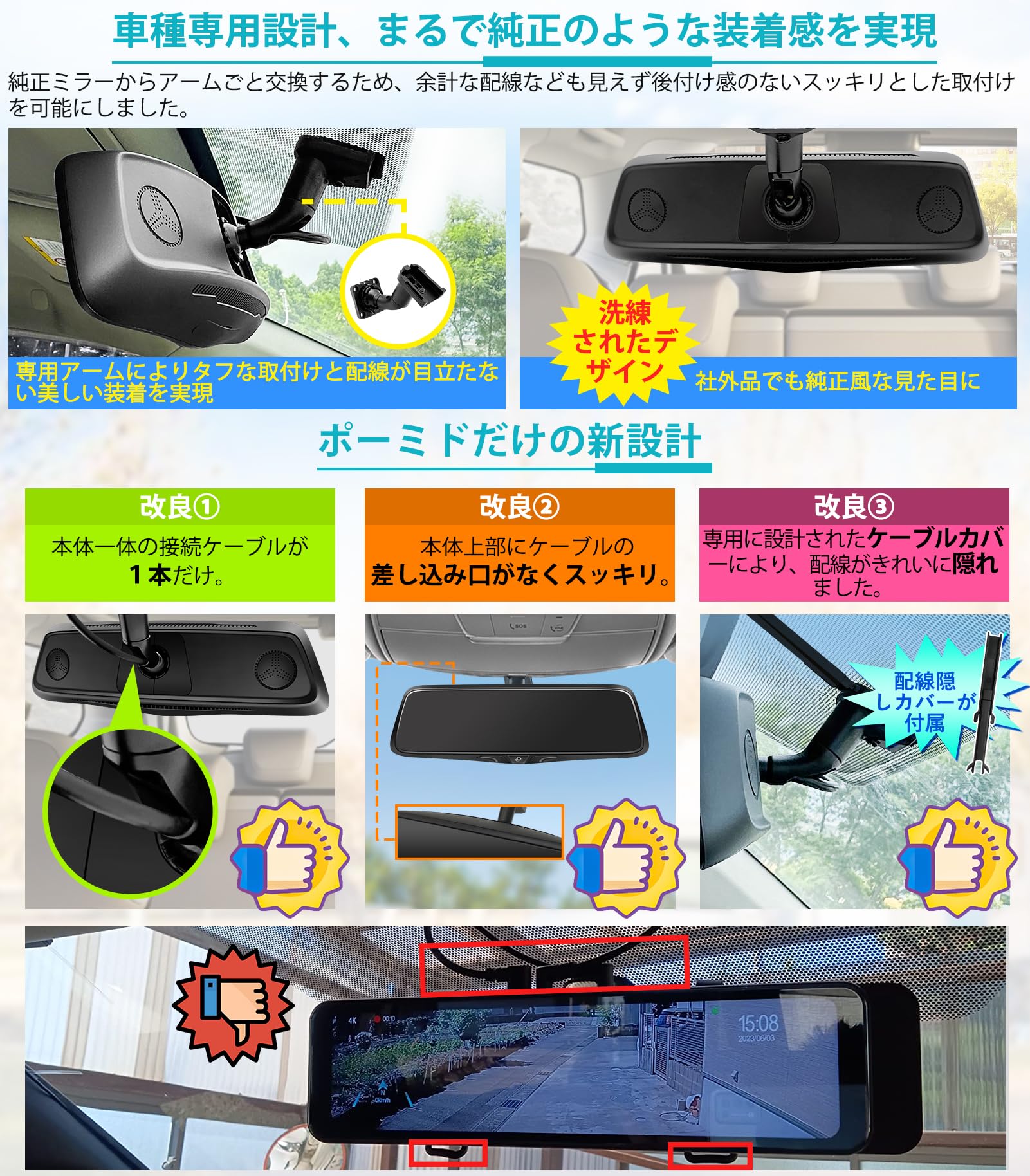 ポーミド　ドライブレコーダー 前後カメラ付き Amazon.co.jp: PORMIDOAUTOポーミド全面進化したドライブレコーダー