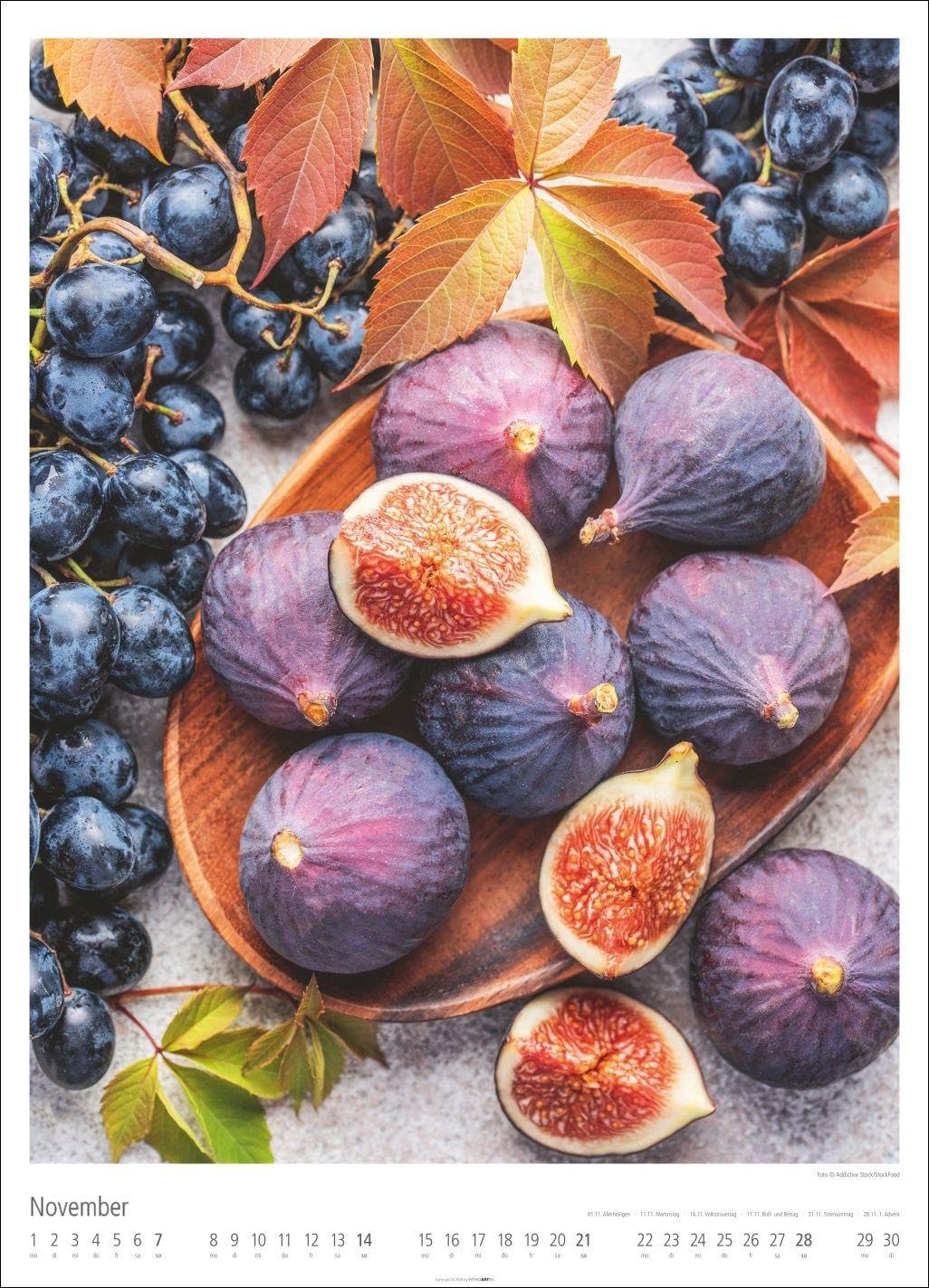 Food Gallery Kalender 2027: Großer Wandkalender mit 12 dekorativen Lifestyle-Fotos für die Küche. Food-Fotografie mit saisonalen Lebensmitteln. 49x68 cm Hochformat.