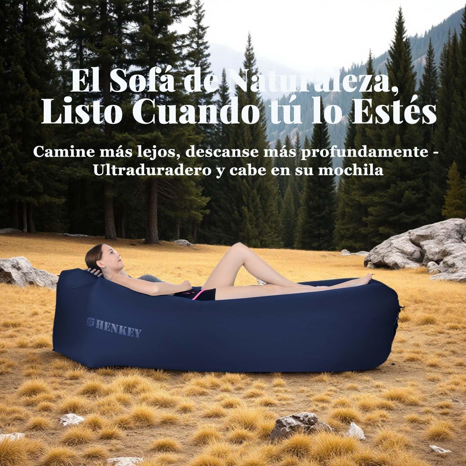 Sofá Inflable con Diseño Impermeable y Antifugas Sofá de Aire Portátil para Viajar, Acampar, Senderismo y Fiestas en la Playa