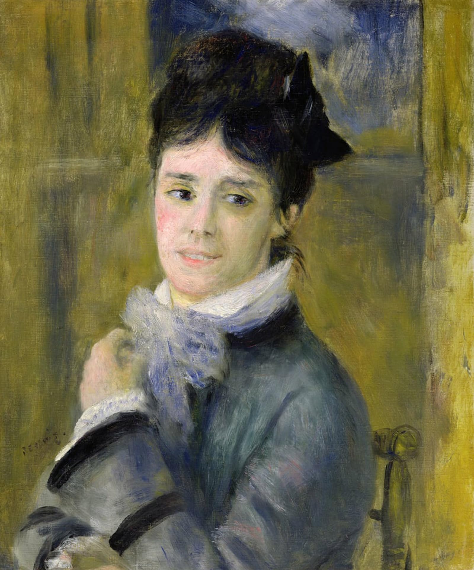 POSTERIIk Vintage Art Print Images Pictures Print Portrait of Madame Claude Monet by Pierre Auguste Renoir Modern Colour Posters for Office Home Decor 60x90cm