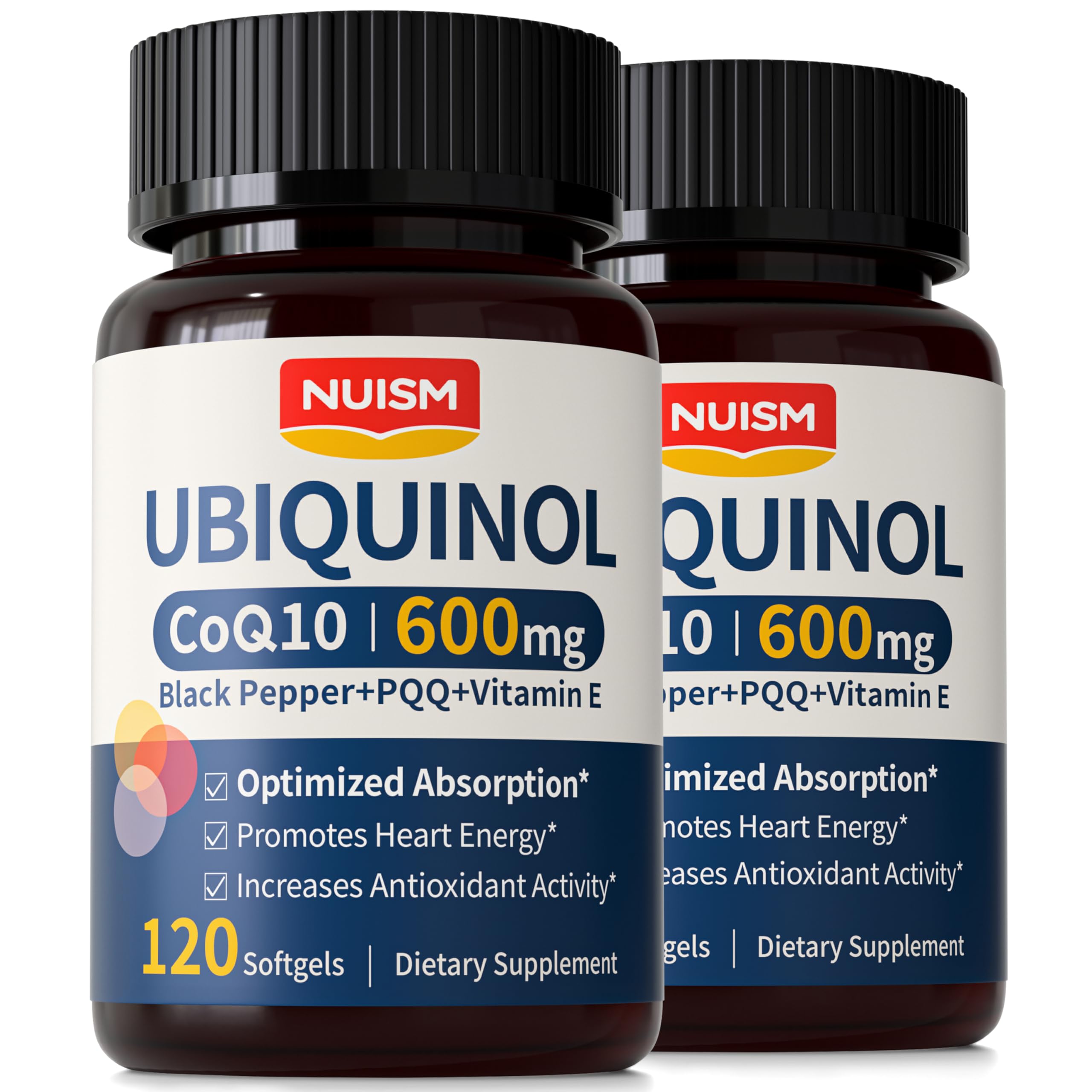 CoQ10 Ubiquinol 600mg Softgels, Coenzyme Co q 10 Supplement with Pqq Vitamins Black Pepper, Maximum Absorption Cq10 for Antioxidants, Vascular, Heart Health, Cellular Energy C0q-10 120 Count — Amazon image 10