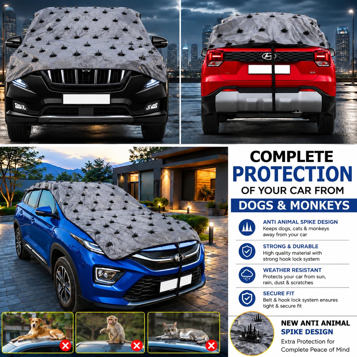 Spike Car Cover - Protect Your Car from Animals -4
