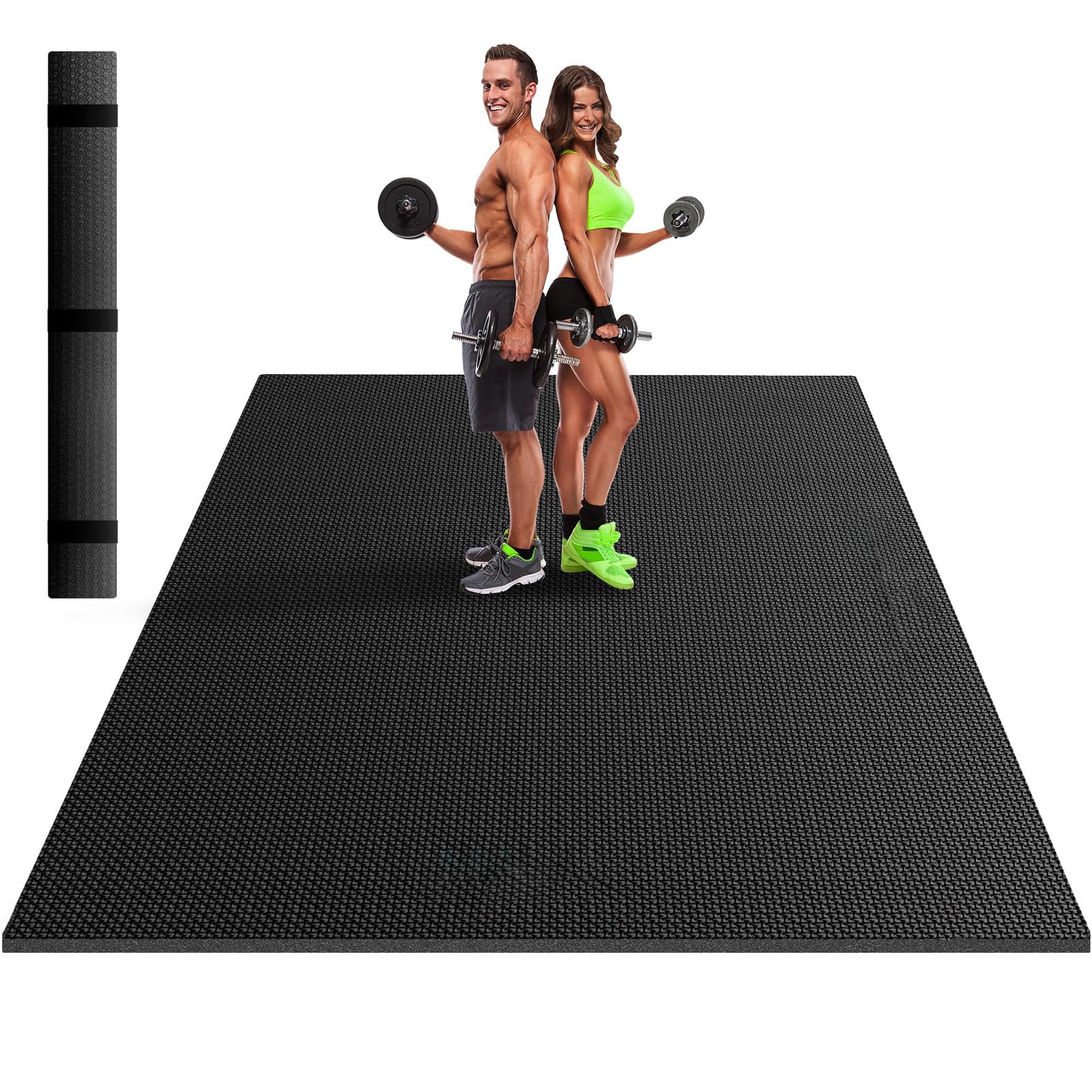 Stepwaver Extra Large Exercise Mat,244x183x0.8cm Extra Thick Workout Mats for Home Gym Flooring, Non-Slip, Ultra Durable, High-Density Gym Mat for Cardio,Yoga, Jump Rope, MMA, Weights