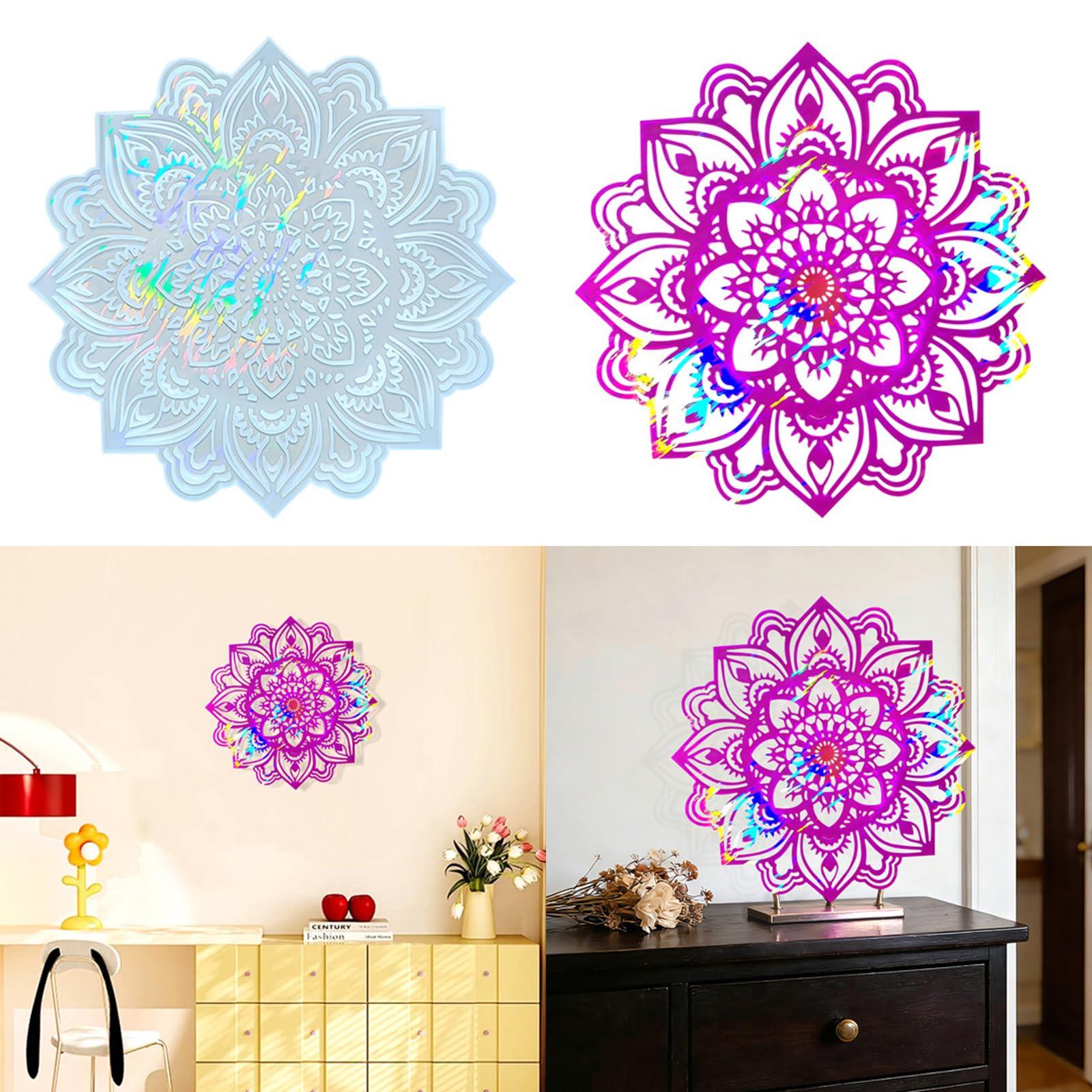 Moule artistique rond en Silicone 3D, pour décorations en résine artisanales et de pièce, moule à irrégulier