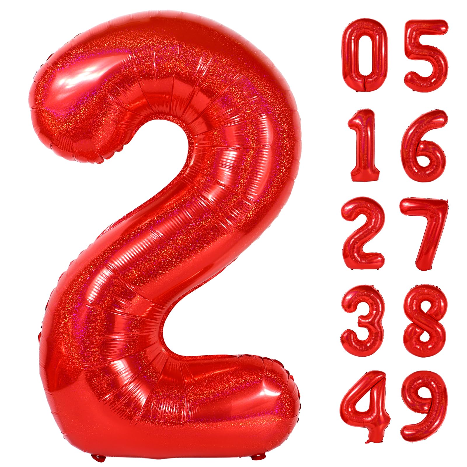 Laser Red 2 Balloon - Number Balloon 40 Inch, 2nd Hot Pink Decorations