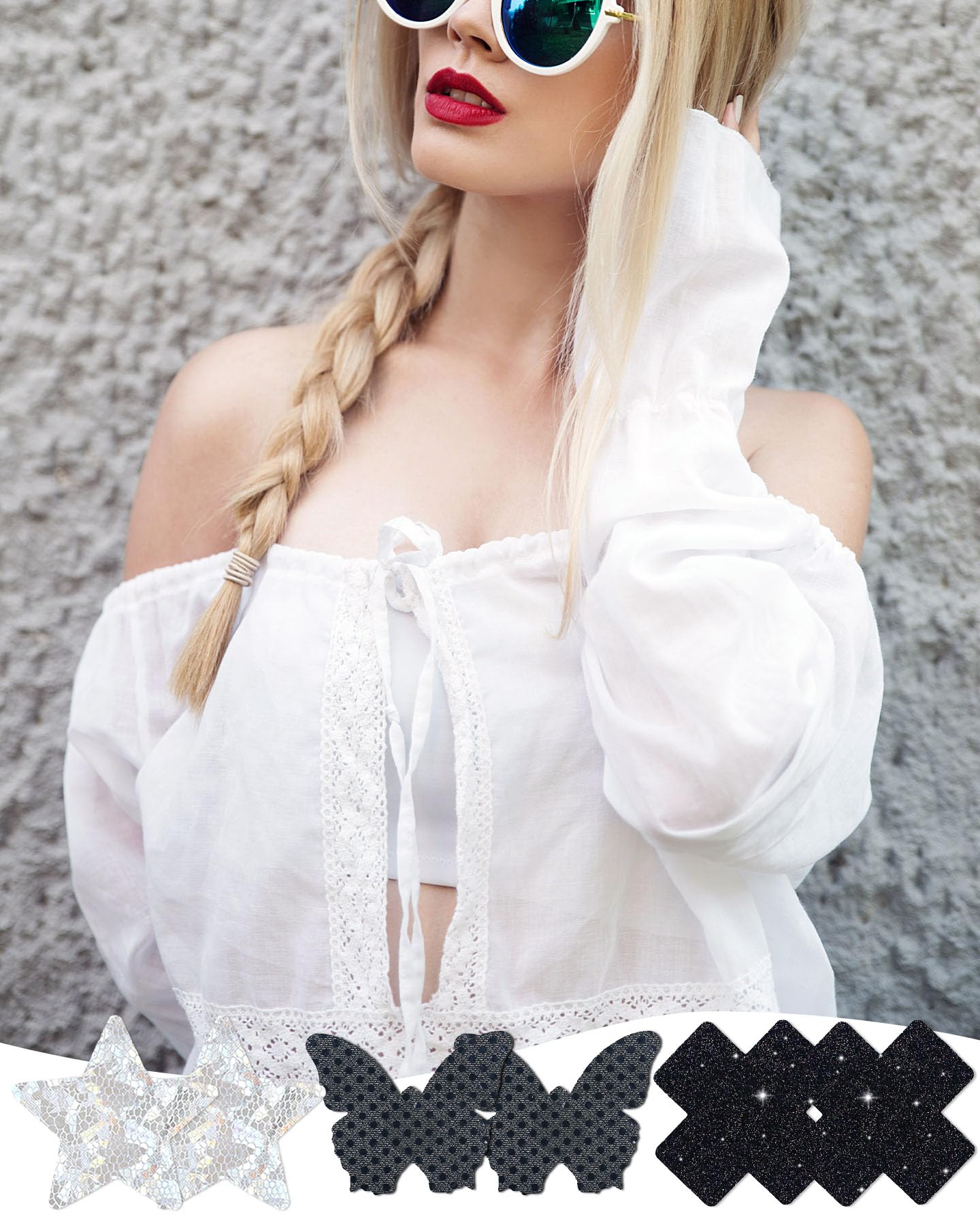 RIFAUM Rave Nipple Pasties Lingerie Accessories for Women Bra Boob Stickers Multicolored Nipple Covers