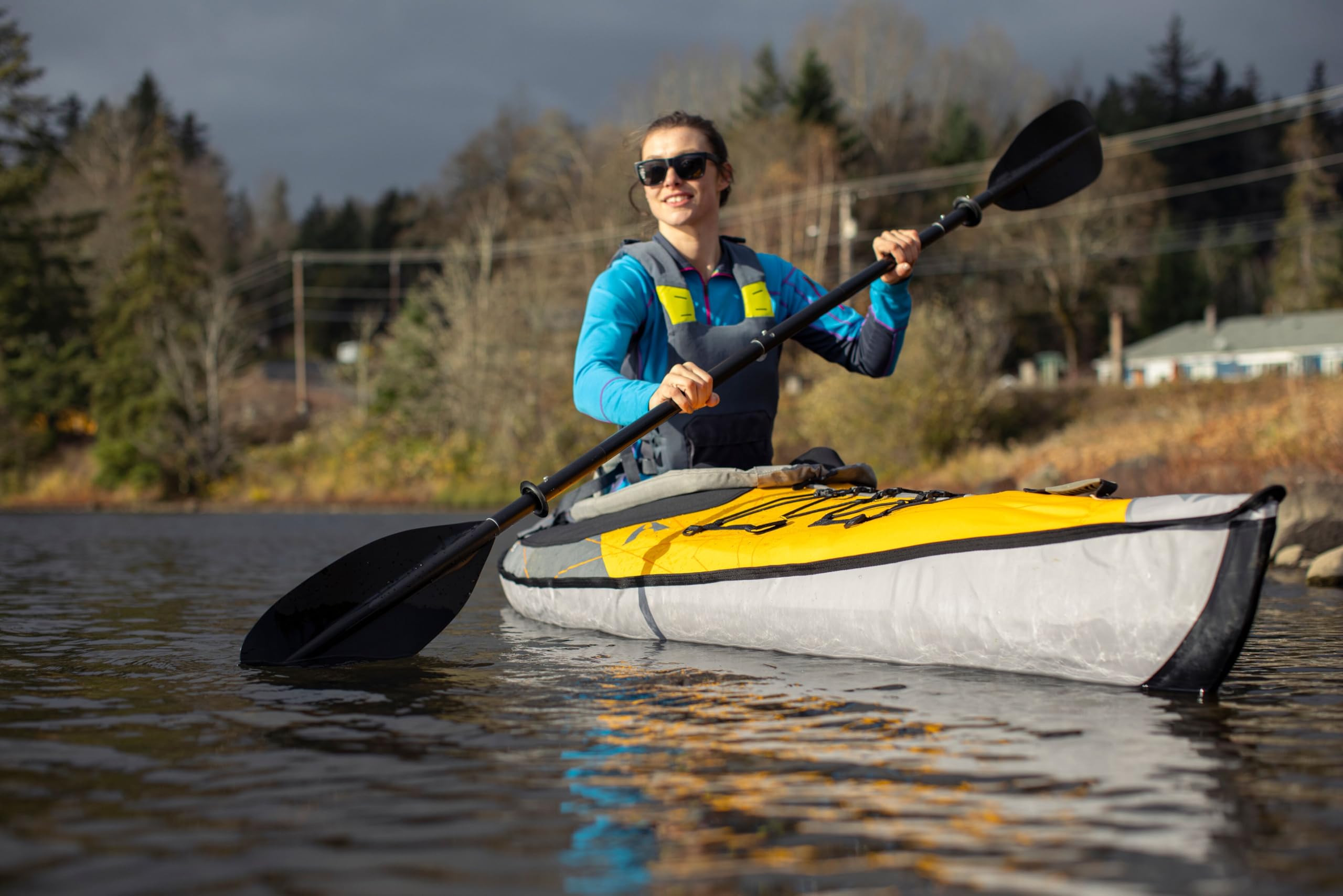 Advanced Elements Touring 4-Part Paddle Pagaia per Kayak, Nero