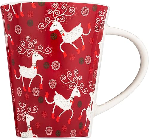 Miniatura 8 de K-Kraft Taza de Navidad de reno, 12 onzas, cerámica, caja de regalo, 4 diseños a elegir