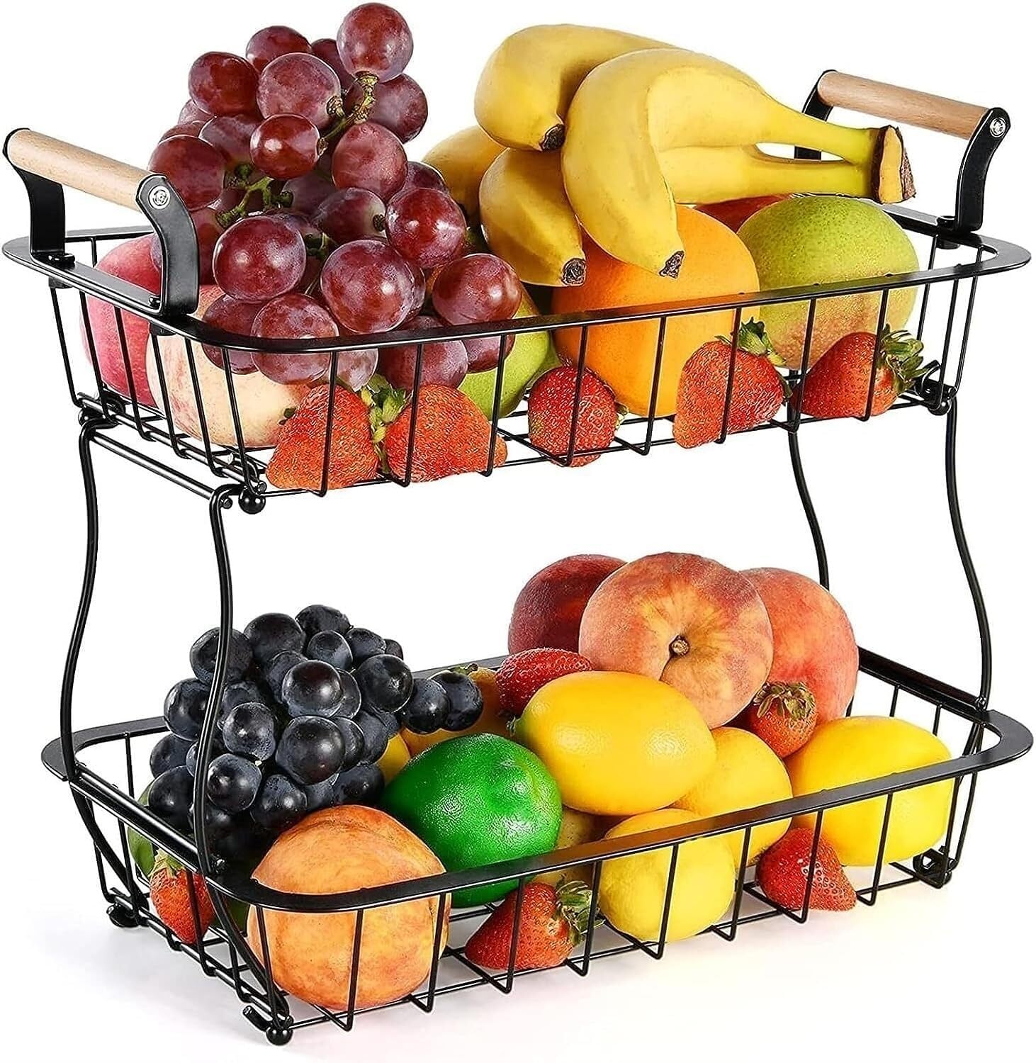 Mnuvxzaewf Onecolor Kitchen Countertop Fruit Rack-2 Tiers Detachable