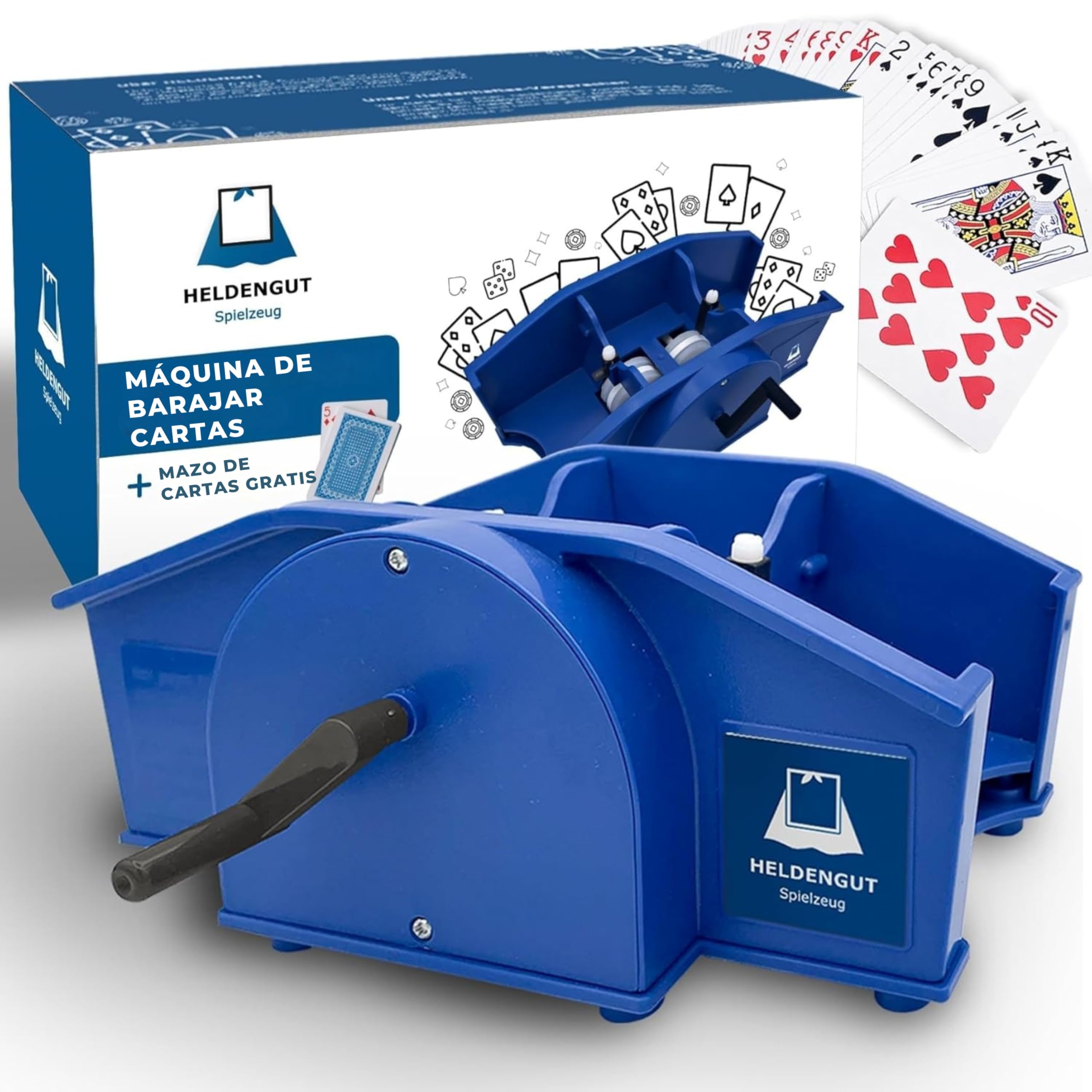 HELDENGUT Mezclador de Cartas Manual, Fácil de Usar y Duradero, Ideal para Póker, Blackjack, Bridge y Otros Juegos de Mesa