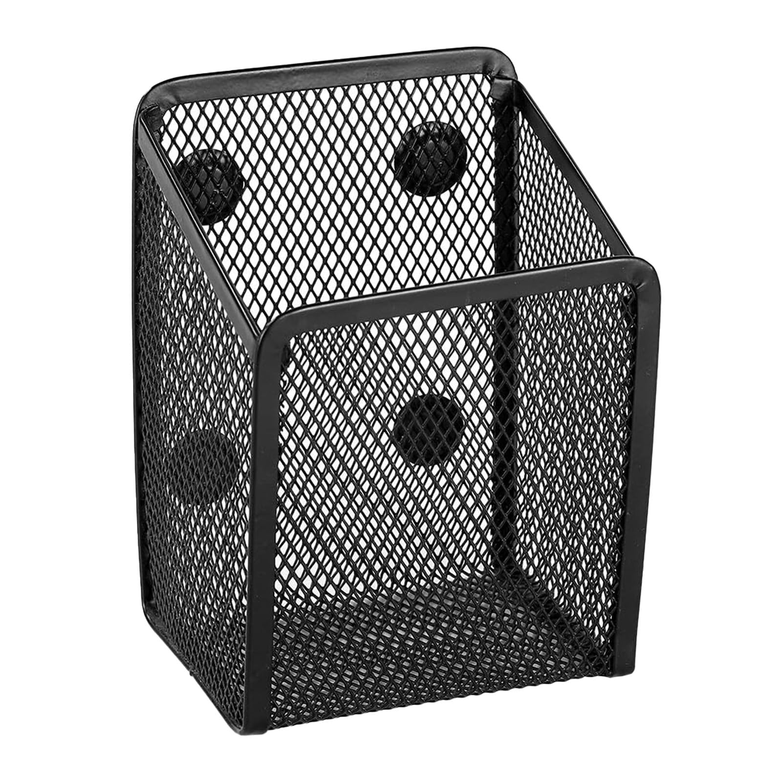 Magnetized Pencil Holder - Extra Strong Magnets Mesh Marker Holder, Single Pen Pot Organizer, Perfect for Whiteboard, Refrigerator & Locker Accessories, Ideal School Office Supplies