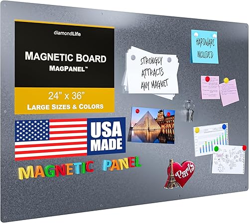 Diamond Life - Tablero magnético para notas y visión para el hogar, la oficina y el aula, tablero magnético para niños, tiras de comando incluidas