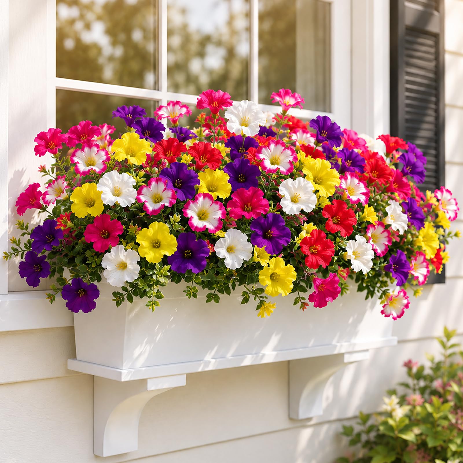 ZONJIE 12 Pack Artificial Flowers Outdoor Morning Glory for Garden Planters