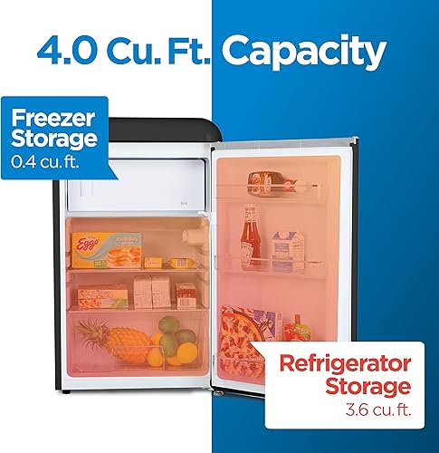 Miniatura 9 de Commercial Cool CCRR4LR - Congelador de 4.0 pies cúbicos, estante de vidrio deslizante estilo vintage 1 y cubierta para verduras, refrigerador