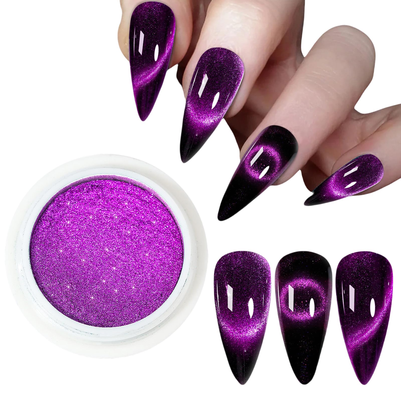 Morain 9D Cats Eye Nails Powder Mirrored Effect Magnetic Powder Glitters Pigment Powder Nails Art Powder Nails Art