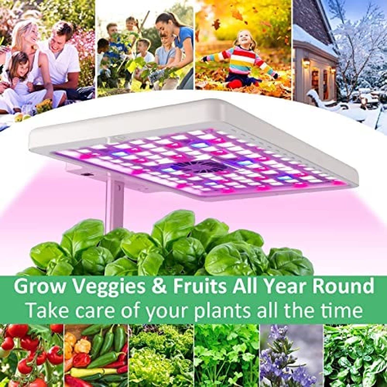 de Cultivo hidropónico WiFi para Interiores, Kit de jardín de Hierbas hidropónicas de 12 cápsulas con luz LED, de germinación de Cultivo hidropónico para jardinería Interior,
