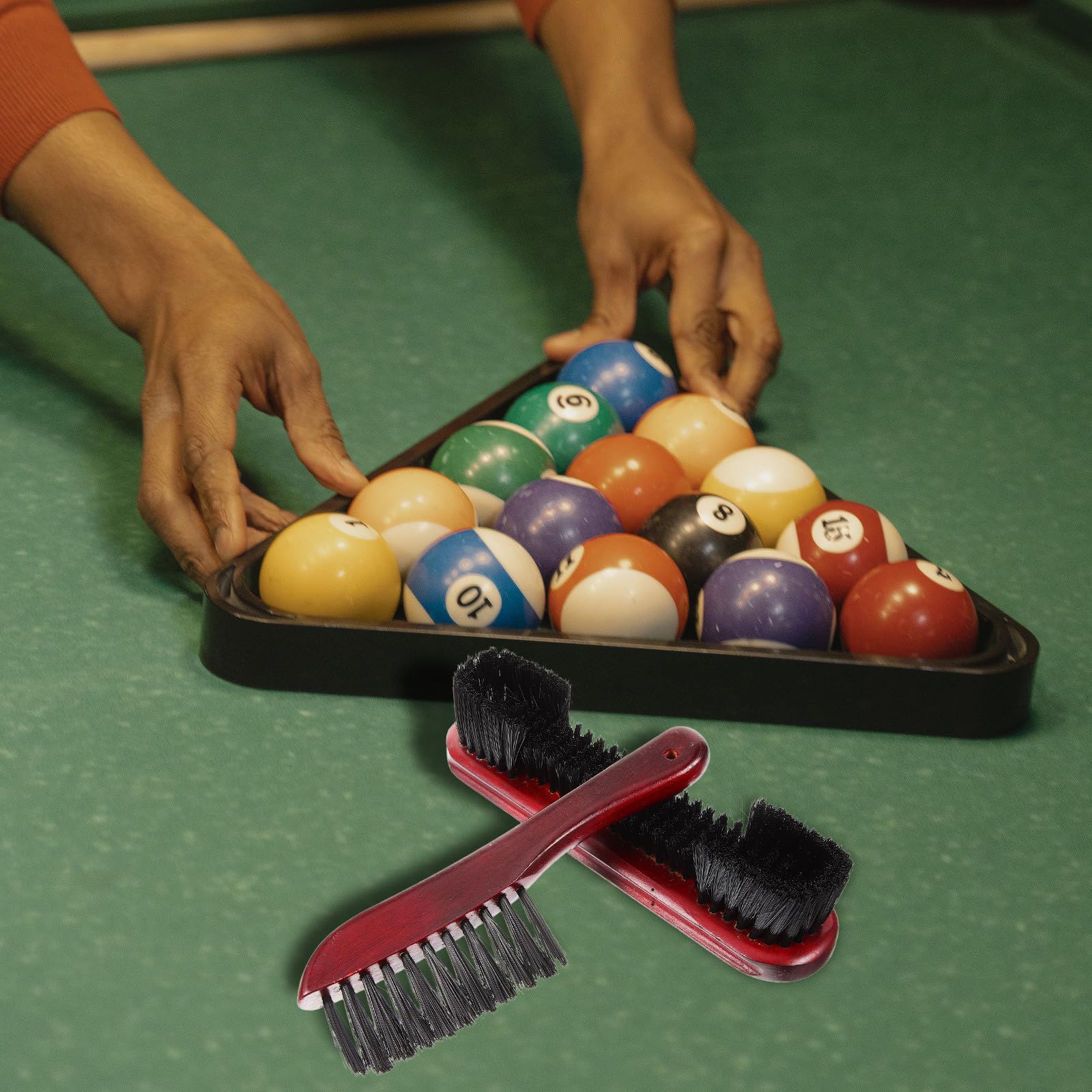 Juego de Limpieza para Mesa de Billar 9 Pulgadas Cepillo de Crin de Caballo y Barredor de Madera Kit de Accesorios para Mesas de Billar Inglesas y Americanas Herramienta — view 3