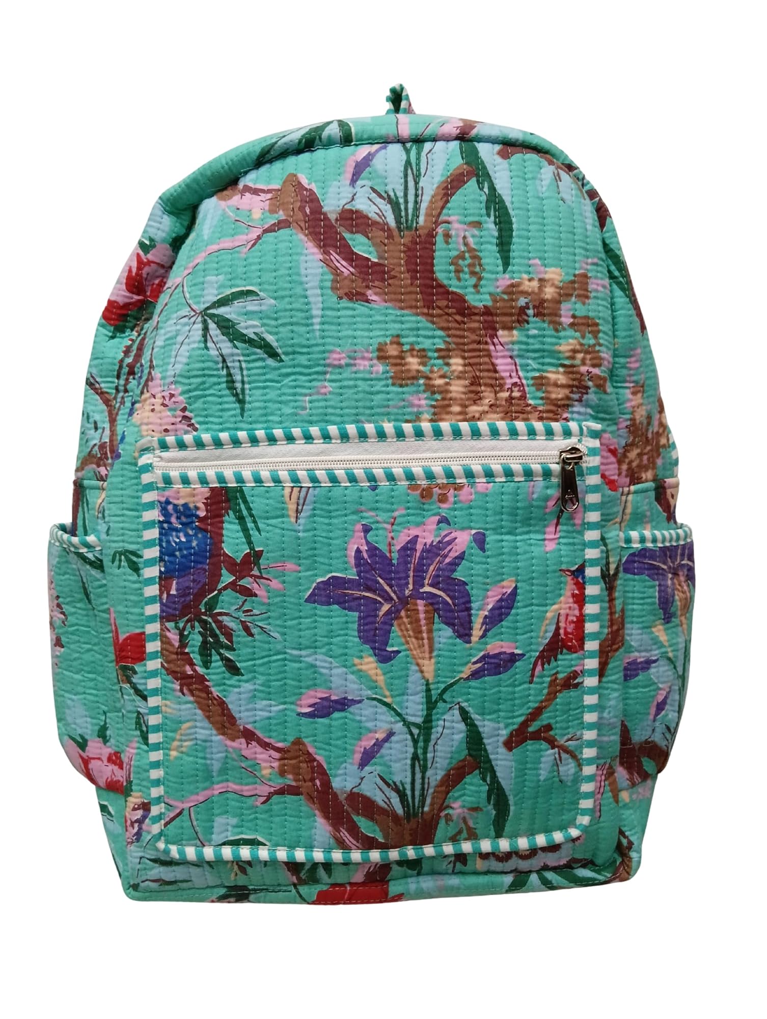 Cotton Quilted Unisex Floral Printed Backpack