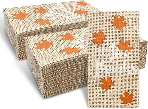 60 servilletas de baño desechables impresas de arpillera, toallas de invitados, toallas de mano desechables de baño, servilletas de papel para baño,