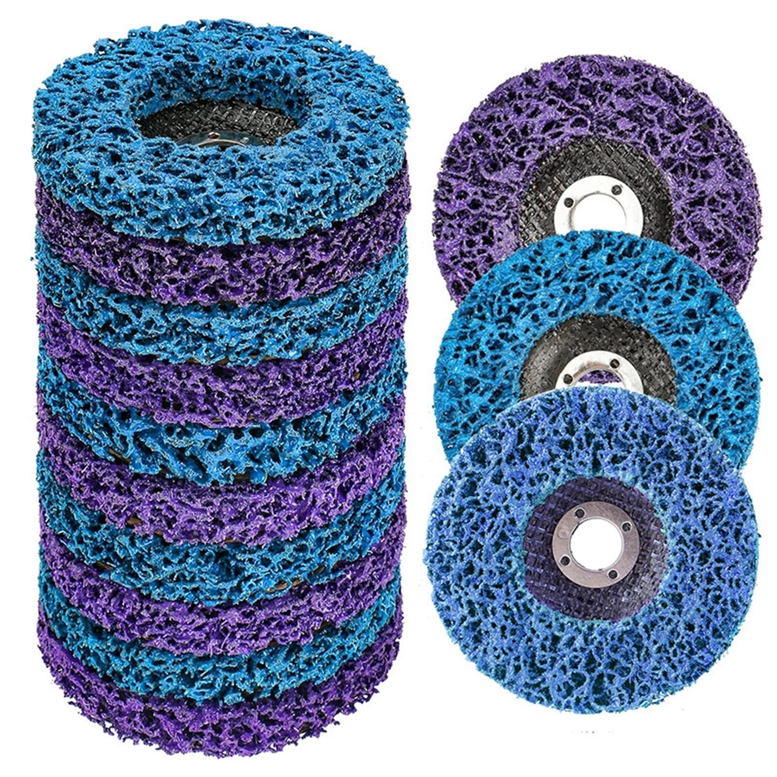 Rueda de Pulido, Discos de Aletas Discos de Tira Rueda de Pelado Amoladoras Angulares Disco Rueda Abrasiva Quitar Pintura Eliminación de Óxido Limpiar/Purple/8Pcs_100X16Mm