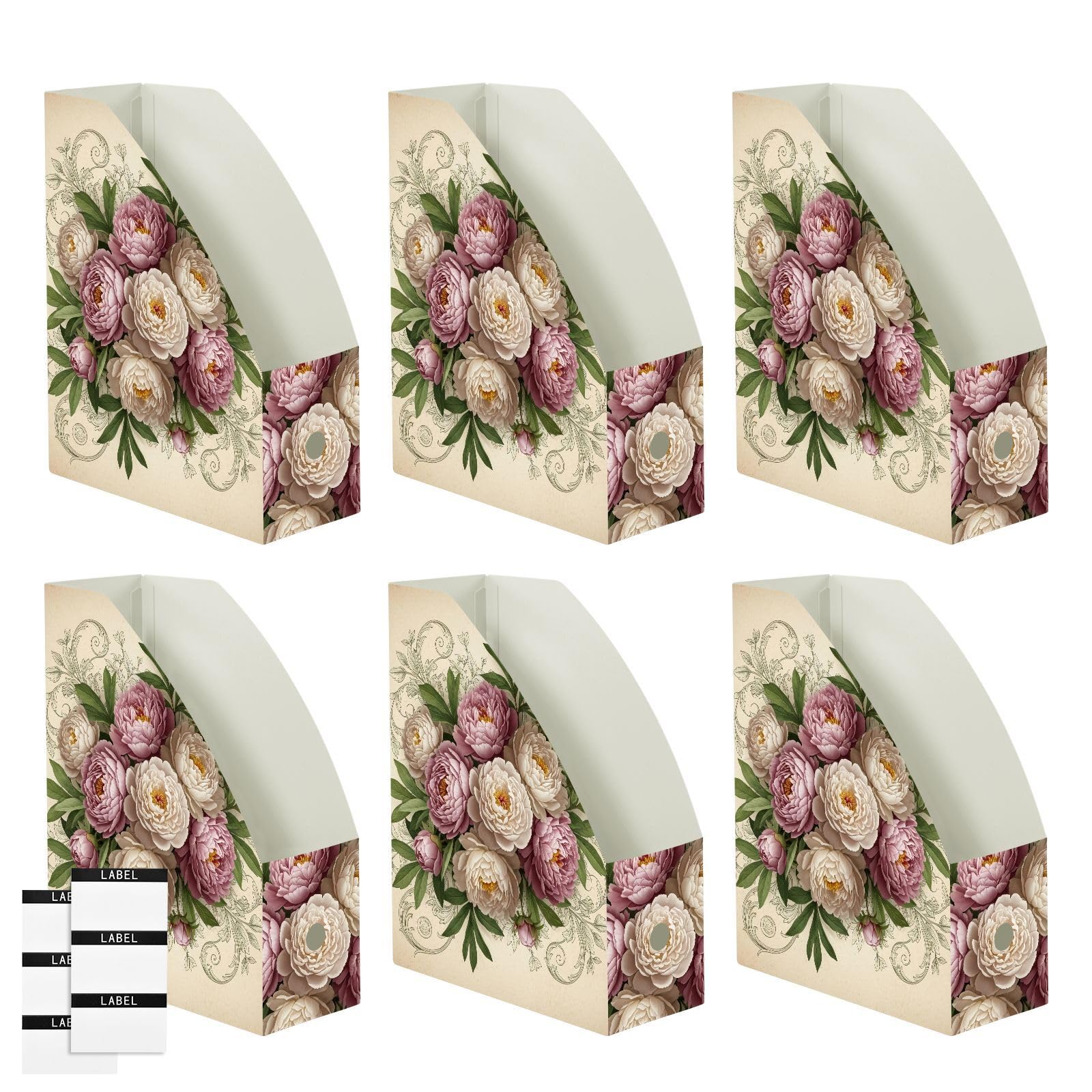 Zeitschriftensammler, Vintage-Stil, Blumenmuster, PP-Kunststoff, Rosa