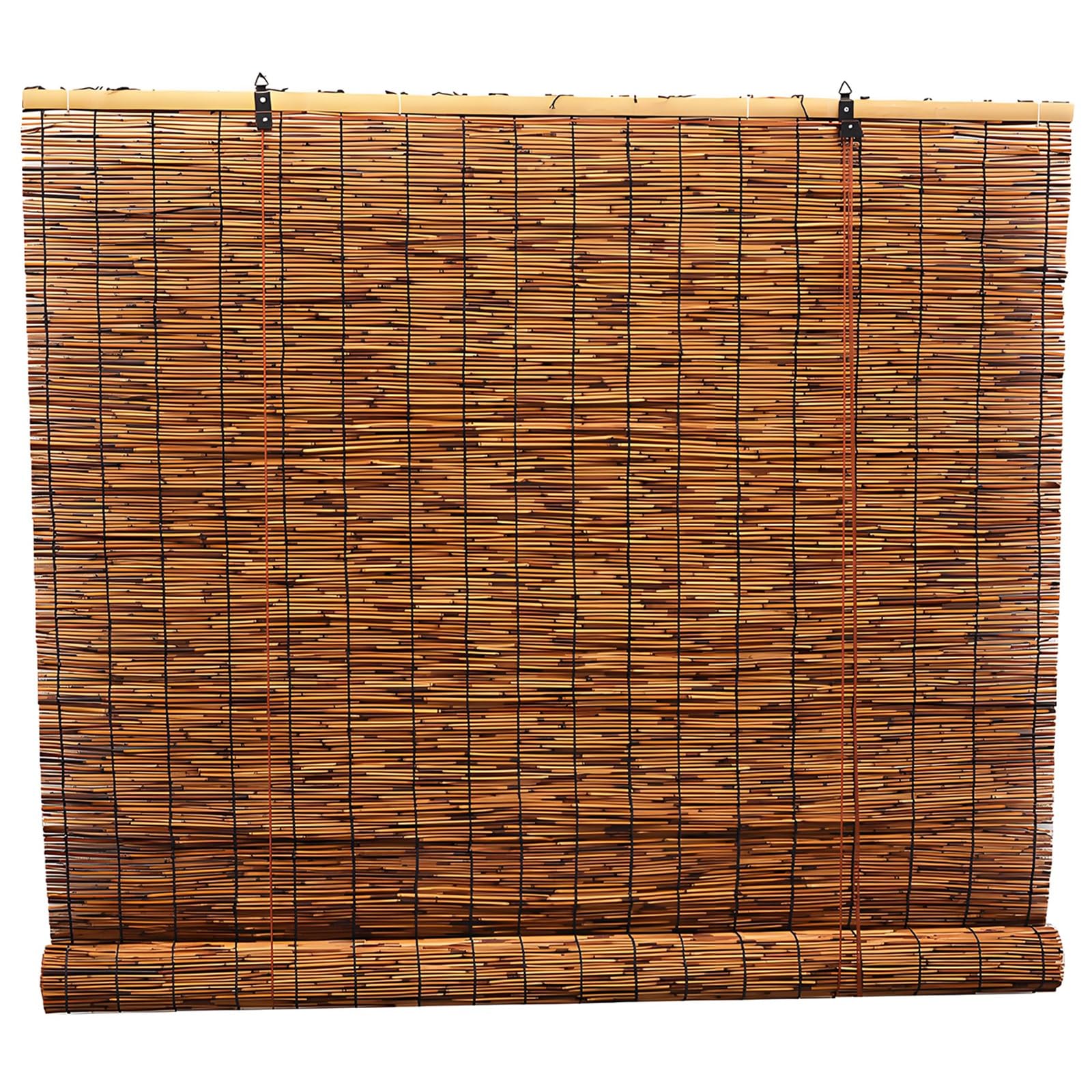 ZJWMDBQZ Bamboo Shades Handwoven Reed Curtains, Easy to Install Cordless Natural Bamboo Roller Blinds, Waterproof Roll-up Bamboo Blind for Patio