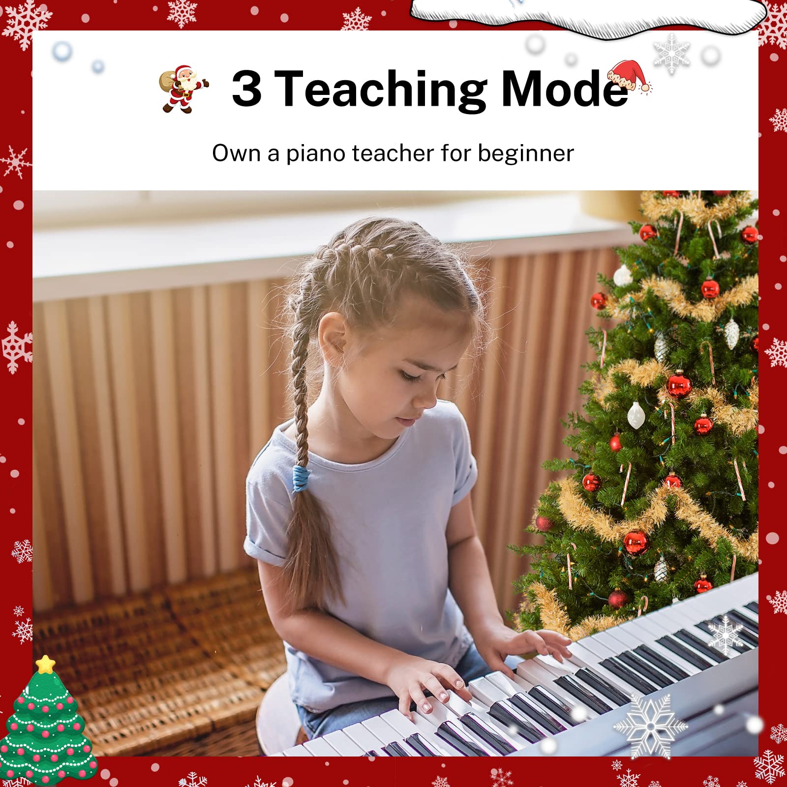 Donner 61 Tasto Tastiera Musicale Kit di Pianoforte, Elettronica Pianola con Stand pianoforte/Panchina/Supporto per Spartiti/Microfono per Principianti, DEK-610S