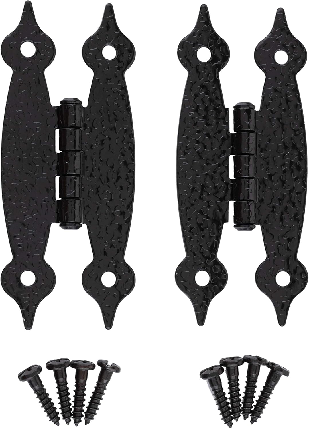 Heavy Duty Hammered Black "H" Type Door Hinges 3 7/16" High x