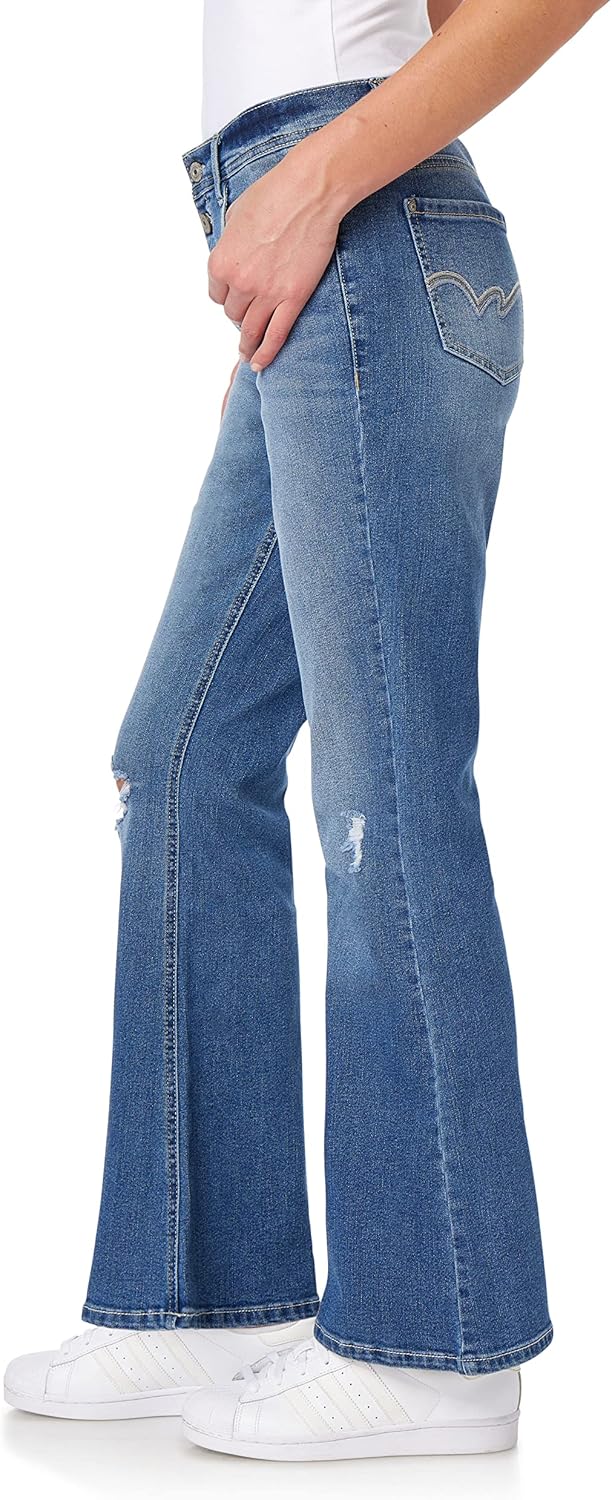 WallFlower Womens Flirty Curvy Super Flare High Rise Insta Stretch Juniors Jeans - Image 3