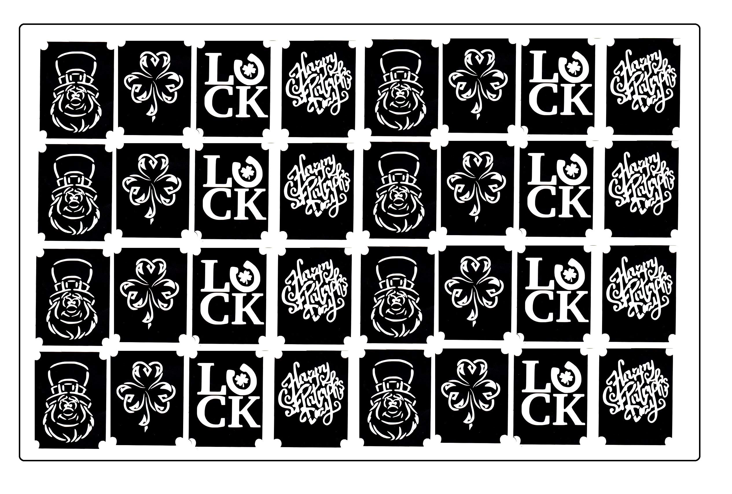 Ireland Collection (32 Tattoo Glitter Airbrush Stencil Patricks Day)