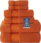 COZYART Red Bath Towel Set 6 Piece, Luxury 100% Turkish Cotton 650GSM Hotel Quality, Soft, Absorbent,Towel Sets for Bathroom | 2 Bath Towels 2 Hand Towels 2 Washcloths