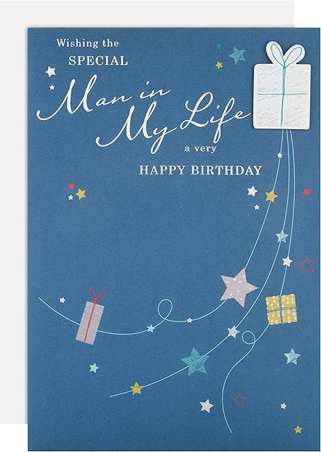 Hallmark Birthday Card for Man in your Life - Traditional 3D Text Design,blue|green|white
