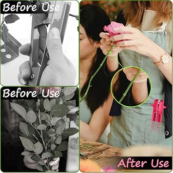 2 Pcs Rose Thorn Remover Stripper Tool,Flower Stem Cleaner Cutter,Efficient Safe for Home Flower/Shop Gardening, Floral Arrangement,DIY and Gardening Work(Rose Red)