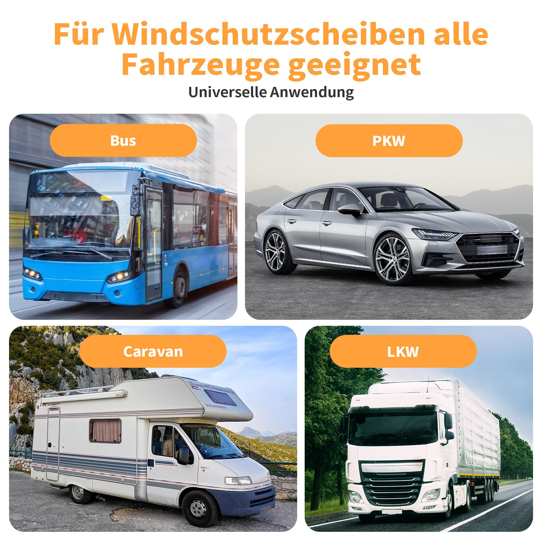 Kit Professionale per la Riparazione del Parabrezza in Caso di Danni causati da pietrisco, Kit Universale per la Riparazione dei vetri delle Automobili, Senza Lampada UV