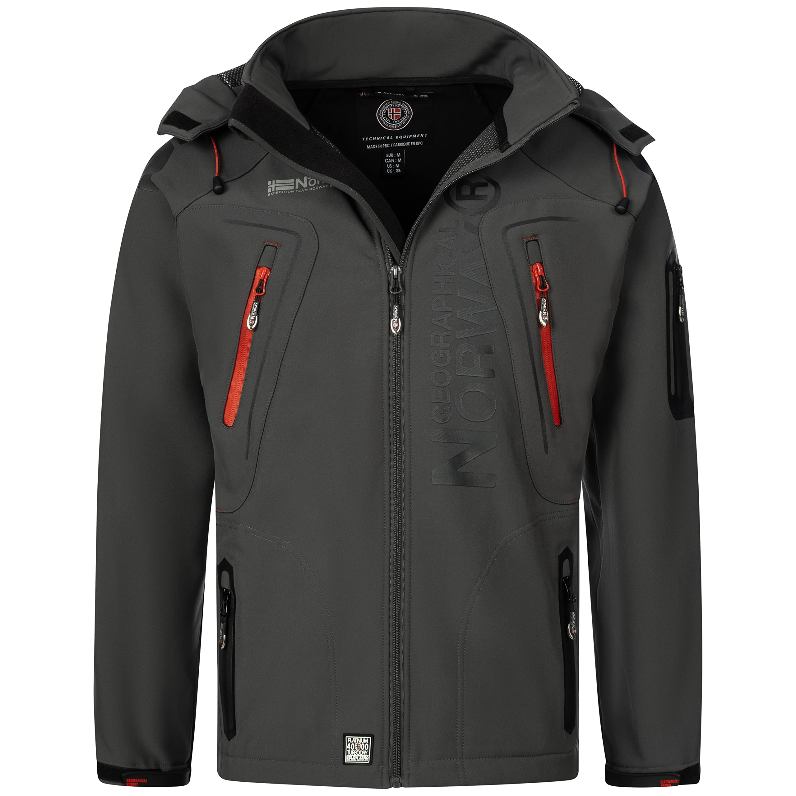 Geographical Norway Giacca Softshell Uomo Royaute | Antivento Impermeabile | Con Cappuccio | Per Trekking E Outdoor | Taglia L - 4