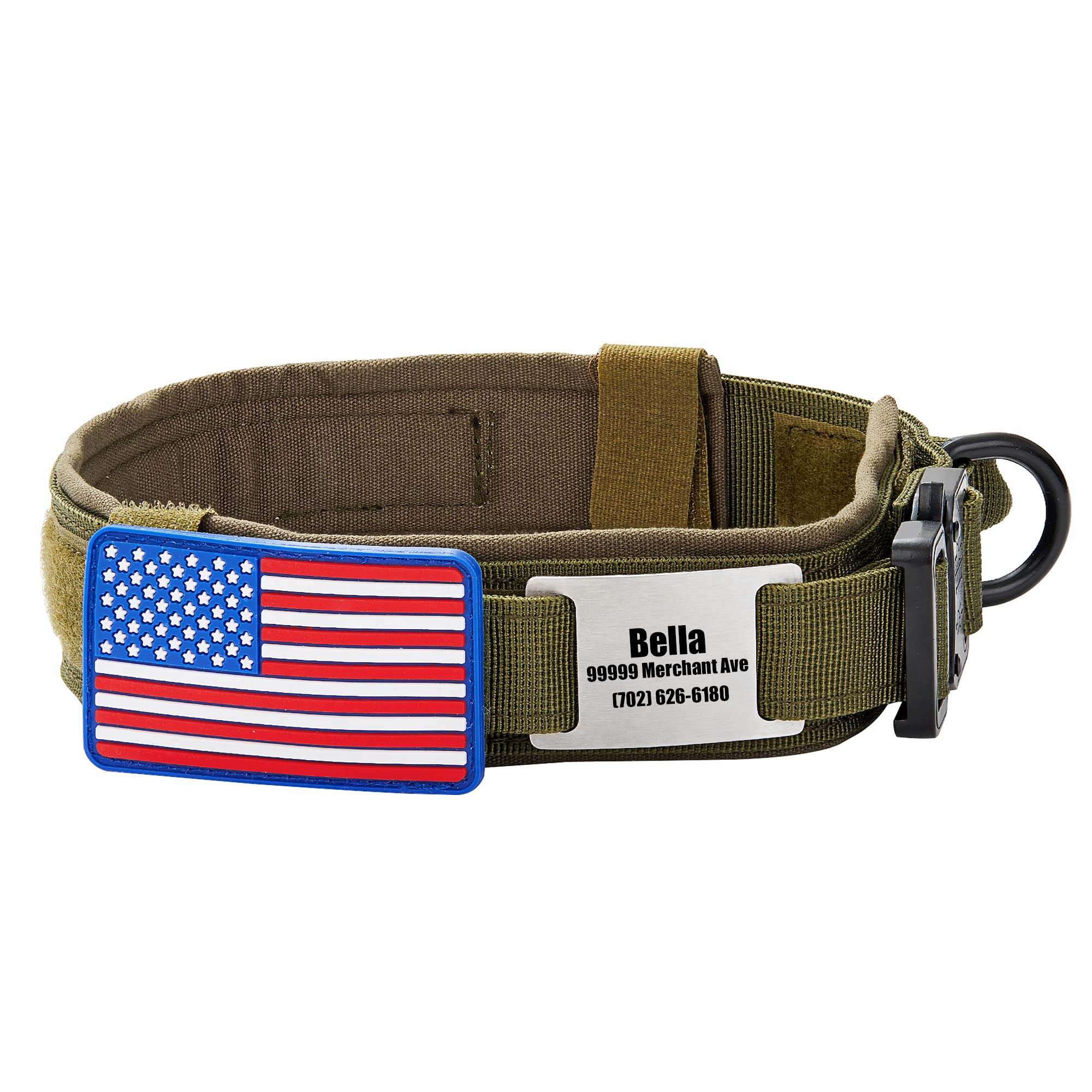 Personalized Tactical Dog Collar Adjustable With Sturdy Metal