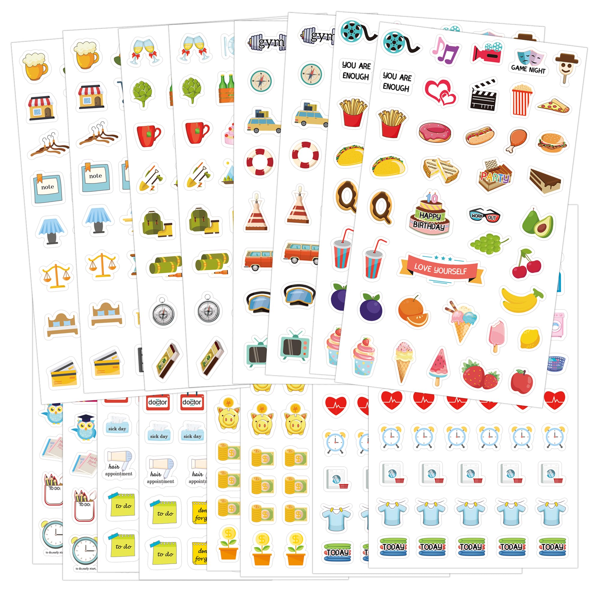 Daily Planners Stickers Everyday Essentials Planner Monthly Weekly Daily Planner for Journals and Calendars Decorating Planning, Crafts