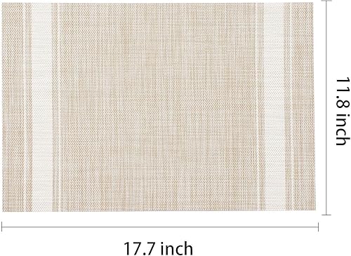 Miniatura 43 de AHHFSMEI Juego de 6 manteles individuales para mesa de comedor, manteles individuales de vinilo tejido de plástico, antideslizantes, aislamiento