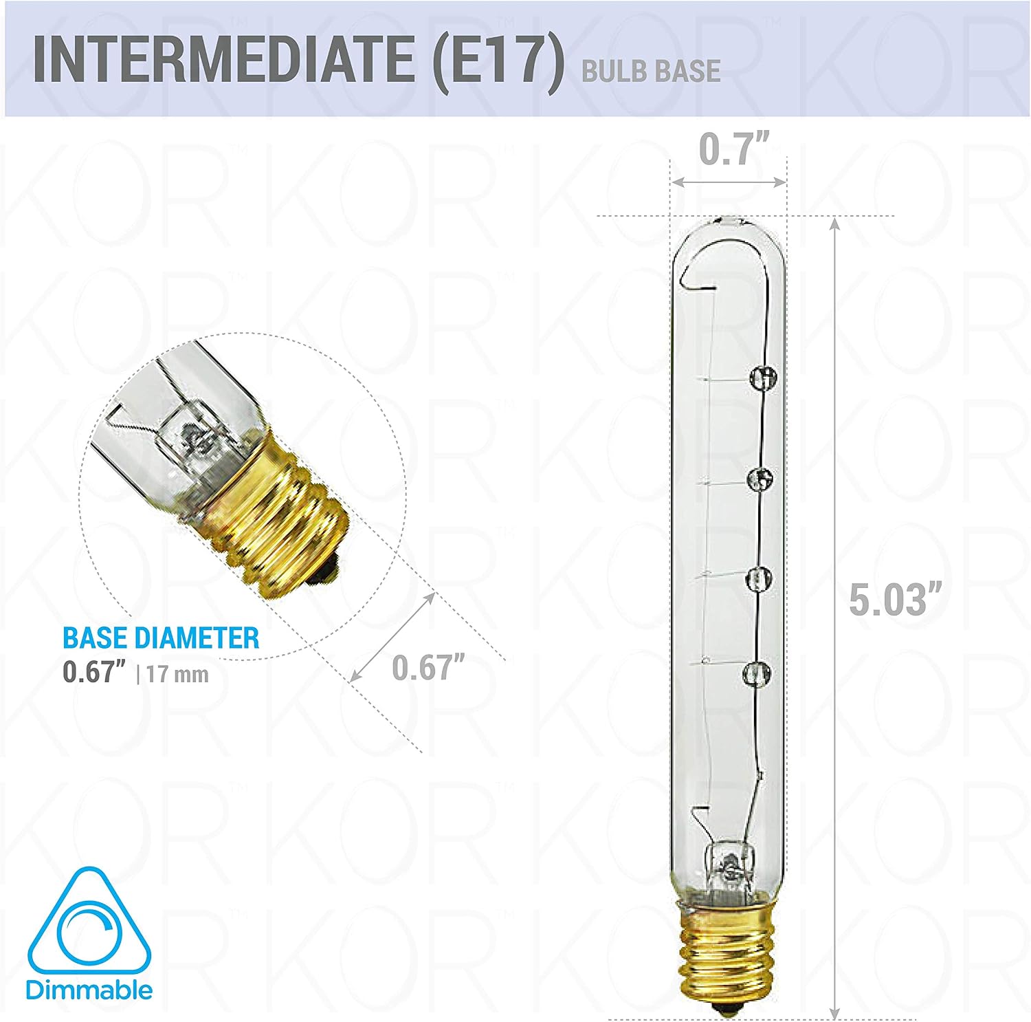 (6 Pack) T6.5/CL/N Clear Tubular Intermediate (E17) Brass-Base Incandescent T6.5 1/2N Appliance (Refrigerator Freeze Microwave Exit Light Etc.) Bulb 130 Volt (25)