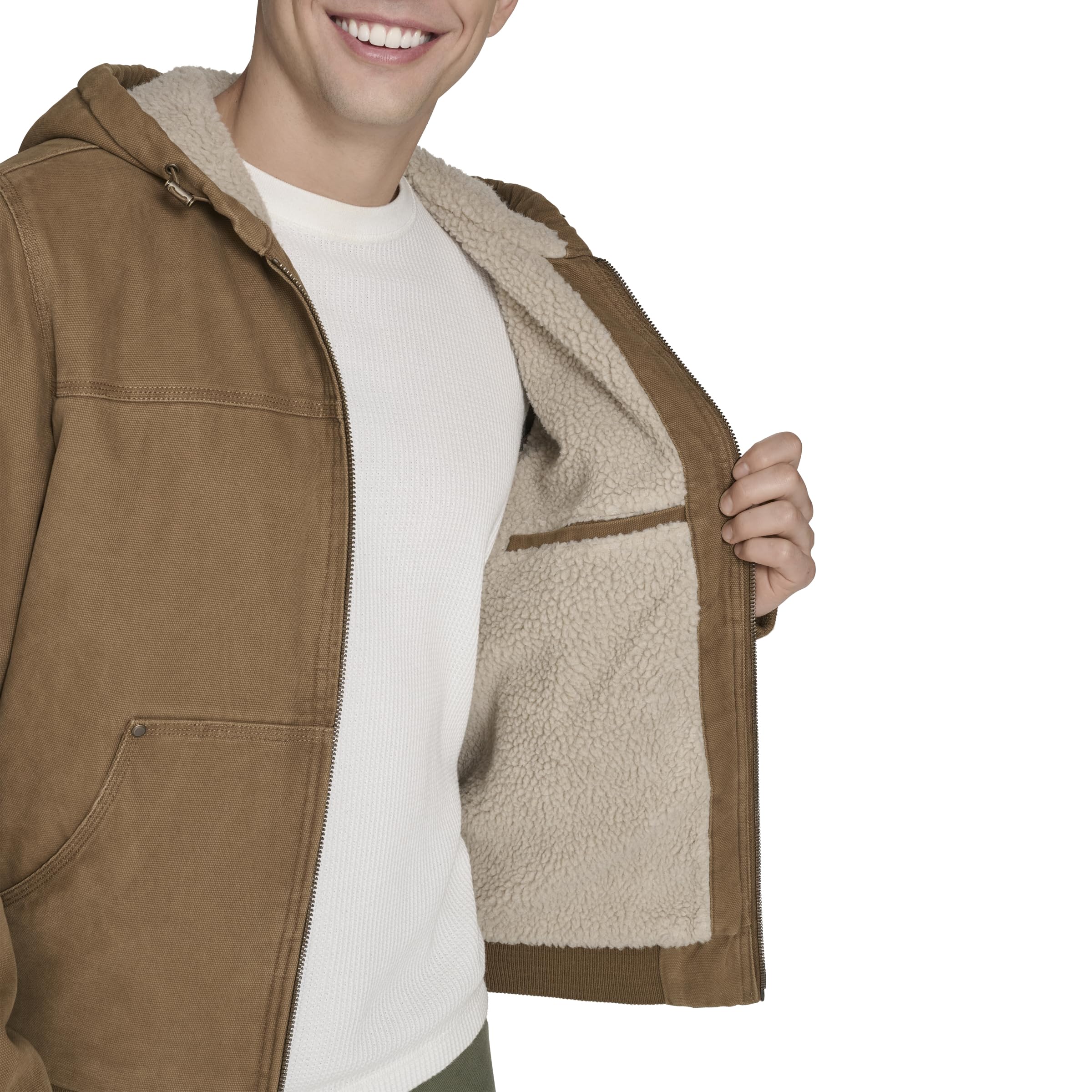 Levi's Herren Sherpa-kapuzenjacke aus Gewaschener Baumwolle Jeansjacke