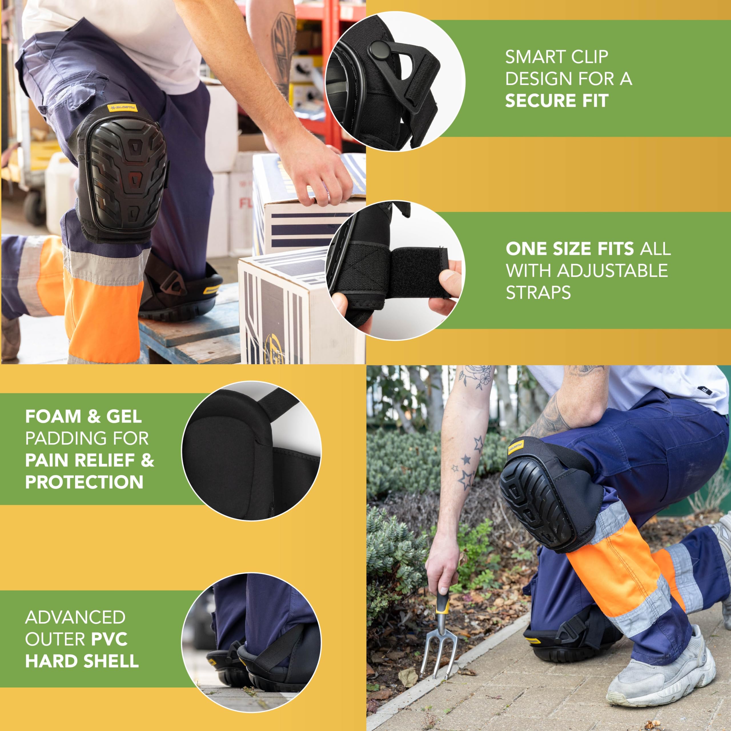 Ginocchiere Resistenti Lavoro Giardinaggio Pavimento Tappeto Fai Da Te - Foto 4