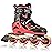 2PM SPORTS Vinal Inline Skates for Girls Boys Kids Ages 5-8 8-12 with Adjustable Illuminating Wheels, Inline Roller Skates for Youth Women Men - Red Medium
