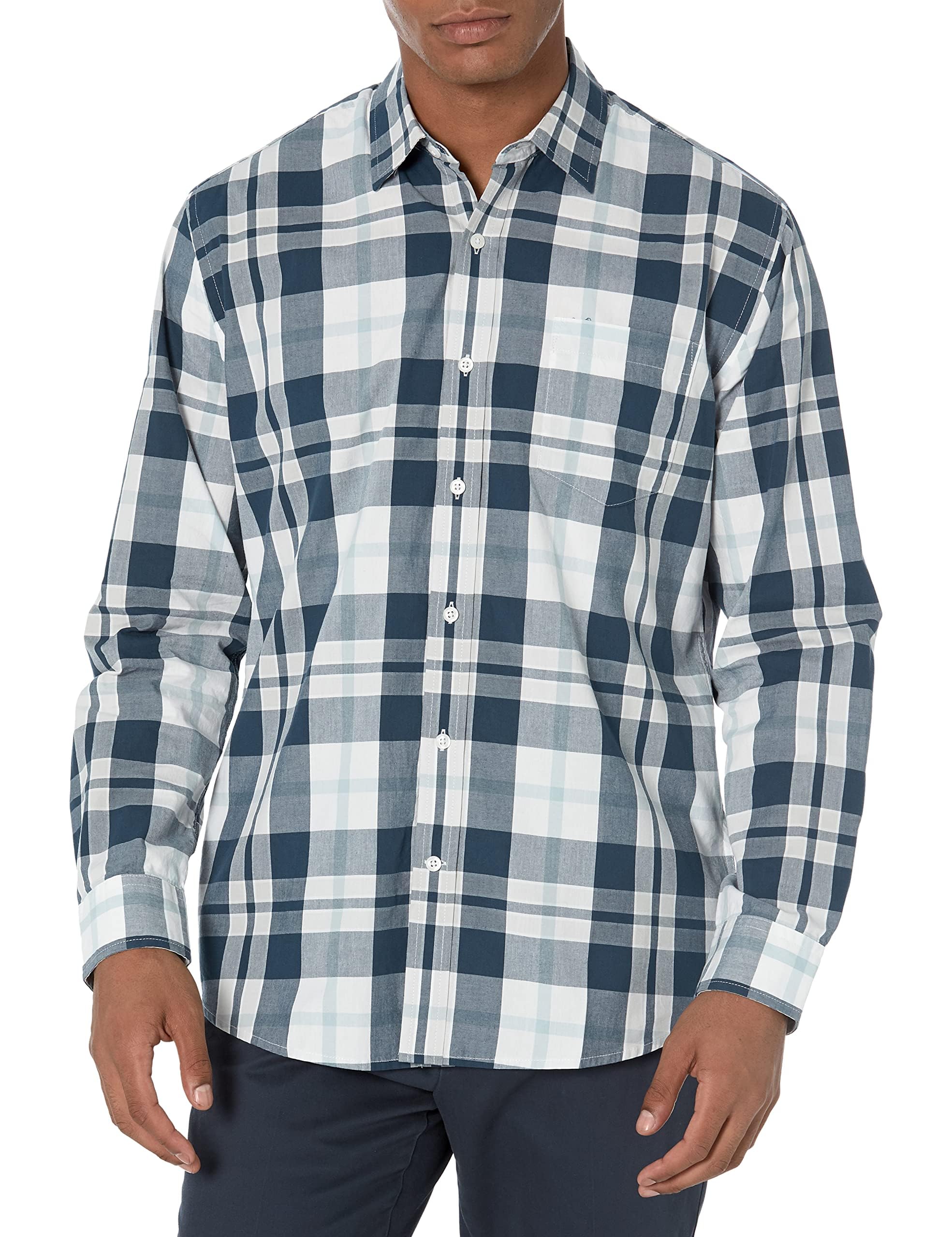 Amazon Essentials Men's Regular-Fit Long-Sleeve Casual Poplin Shirt, Button Front, Business Casual, Collared