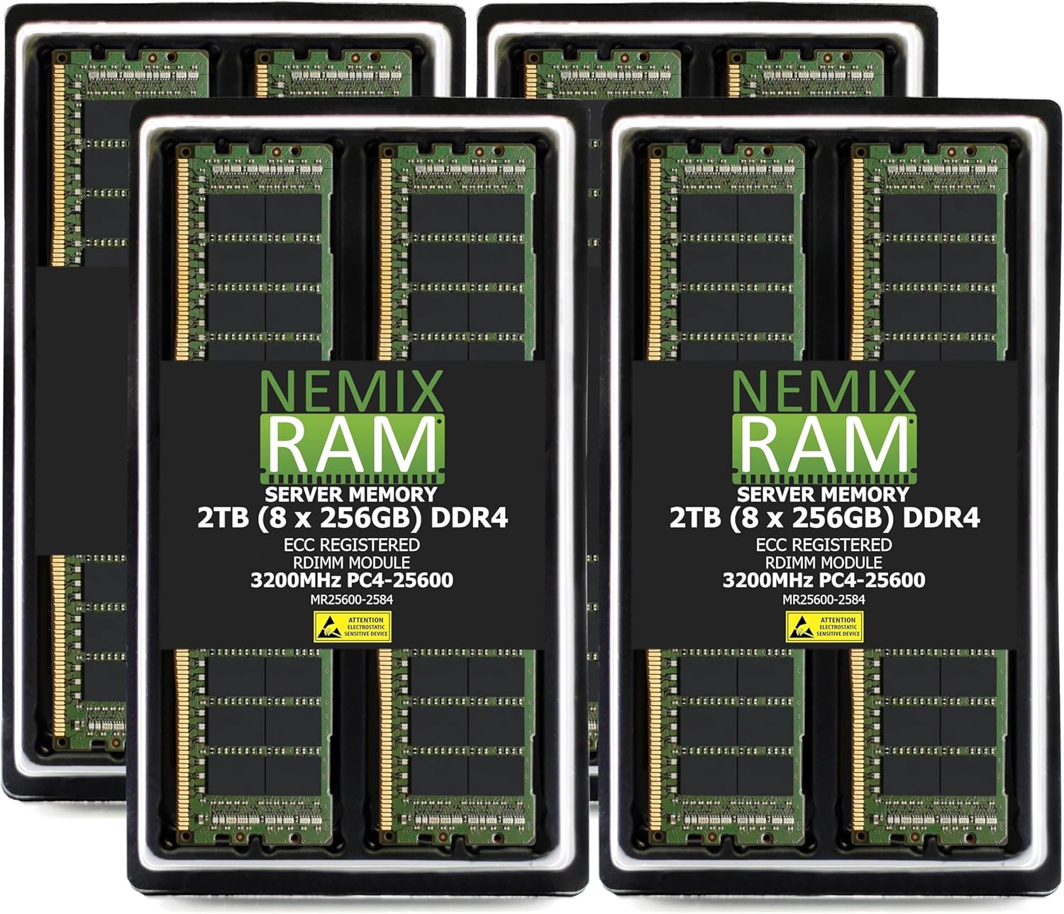 2TB 8X256GB DDR4 3200MHZ PC4-25600 8Rx4 1.2V CL22 288-PIN ECC Registered RDIMM NEMIX RAM Server Memory KIT