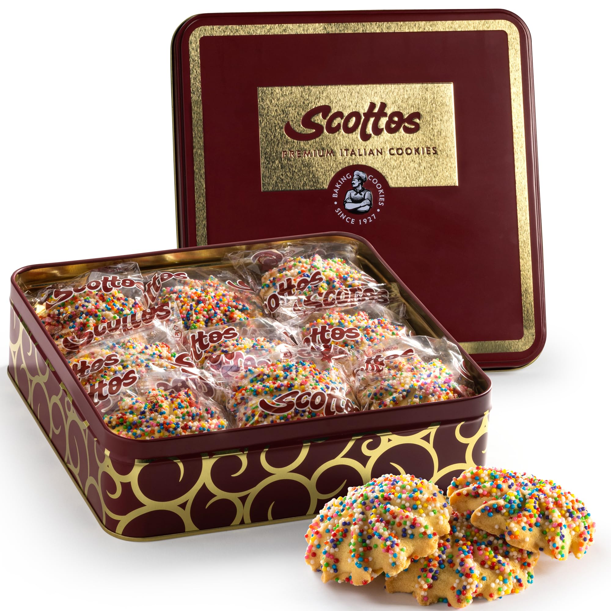 Scotto'sCookies Bakery Fresh Favorites - Pack of 18 Assorted Chocolate Chip Cookies, Gourmet Cookies with Rainbow Sprinkles - Birthday Treats, Thank You, Care Package, July 4th Gift Baskets Food (Non Pereils)